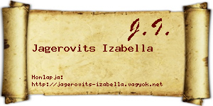 Jagerovits Izabella névjegykártya